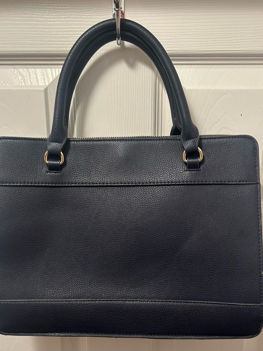 Tommy Hilfiger Navy Saffiano Striped Satchel Crossbody Bag - Picture 4 of 7
